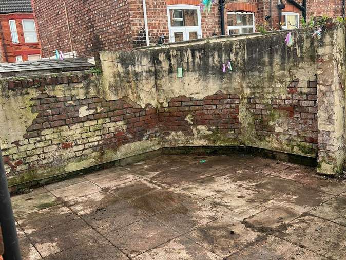 Same backyard completely cleared and clean after clearance